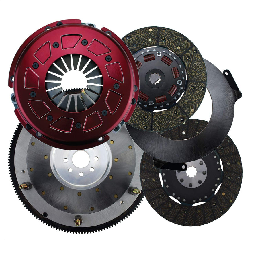 Pro Street Ram 60-2200 Dual Disc Clutch System Size 10.5 164 Tooth Count 10 Spline By 1 1/16 in. 8 Bolt Incl. Flywheel/Disc/Pressure Plate Dual Disc Clutch System