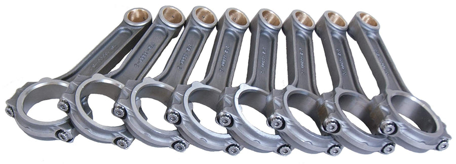 Eagle I Beam Connecting Rod, 6.800 in Long, Bushed, 7/16 in Cap Screws, Forged Steel, Big Block Chevy, Set of 8