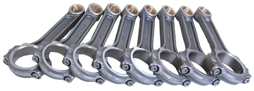 Eagle I Beam Connecting Rod, 6.800 in Long, Bushed, 7/16 in Cap Screws, Forged Steel, Big Block Chevy, Set of 8
