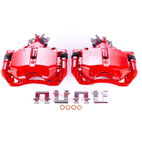 Power Stop S5014 Rear Pair of High-Temp Red Powder Coated Calipers For Buick Lucerne 2006-2011, Cadillac DTS 2006-2011 [Model Specific]