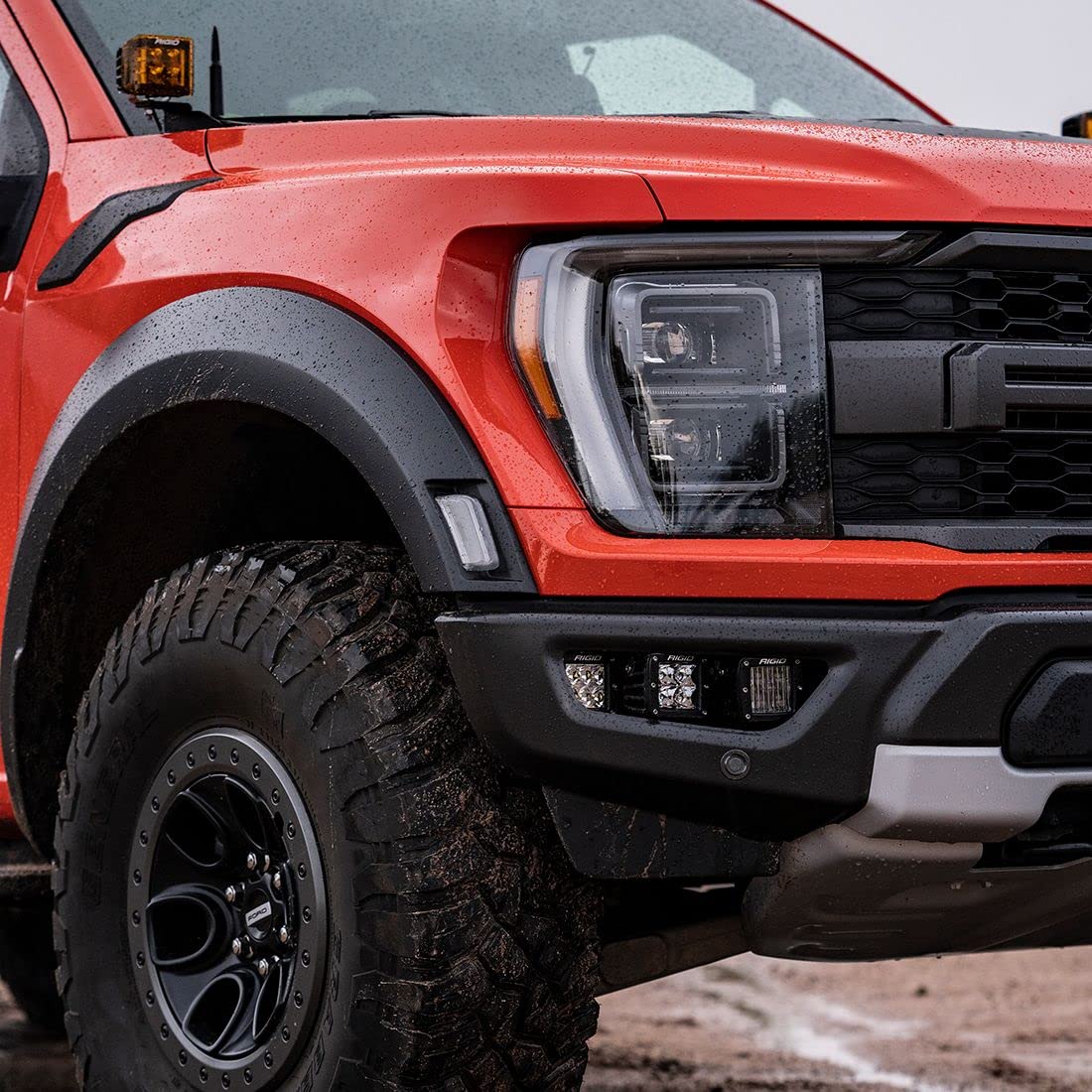 Triple Fog Kit RIGID 46738 Fits The 2021+ FORD RAPTOR Includes D-Series SAE Pro, D-Series Spot, D-Series Drive, Yellow Covers, Harnesses