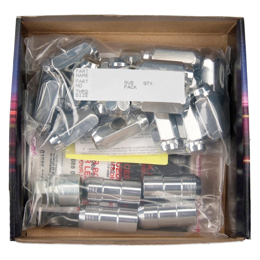 Chrome Cone Seat McGard 84620 Wheel Installation Kit (M14 x 1.5 Thread Size) - for 6 Lug Wheels