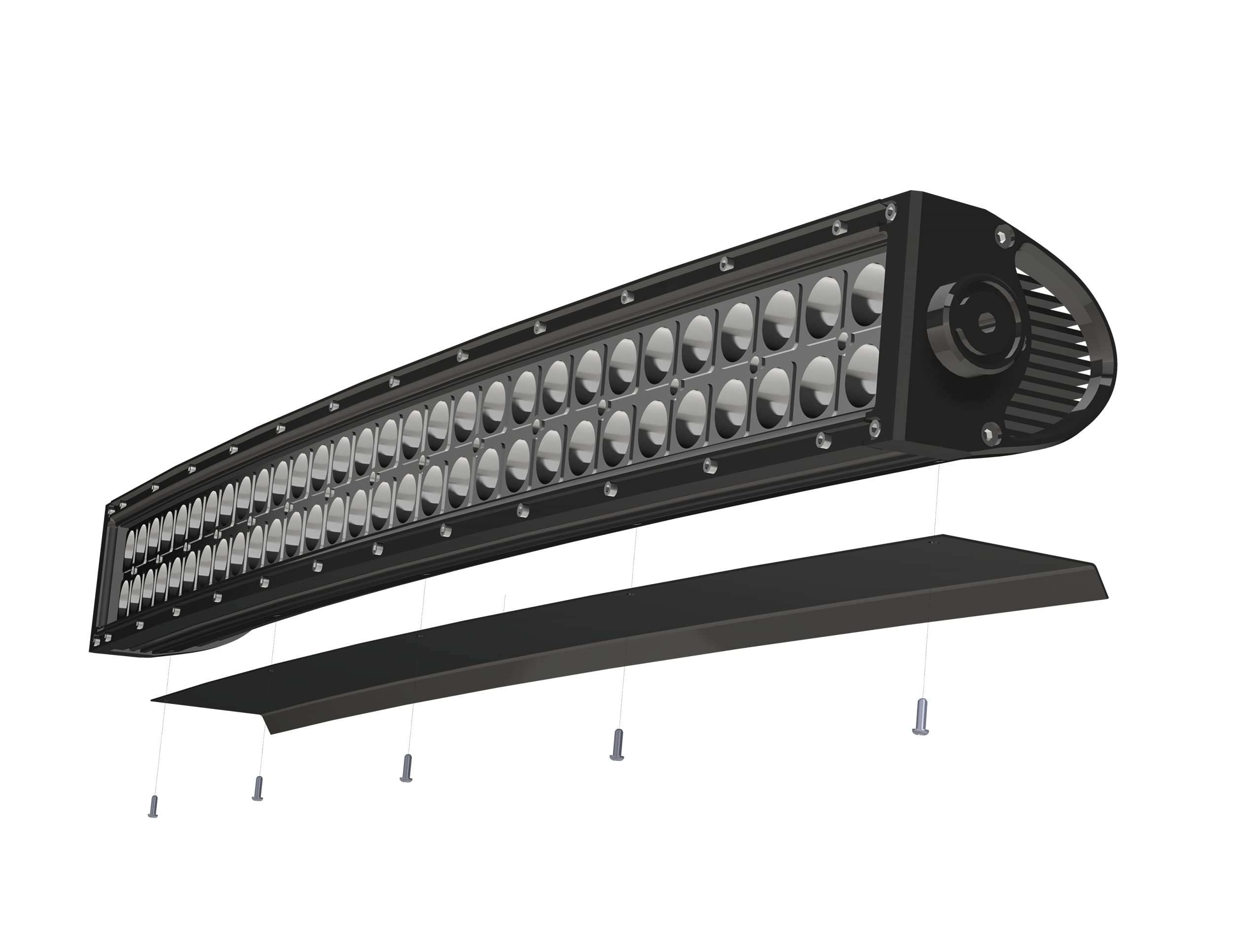 ZROADZ Wind Diffuser Noise Cancelling, Black, Aluminum for 40 Inch Curved Double Row LED Light Bar (Z330040C)