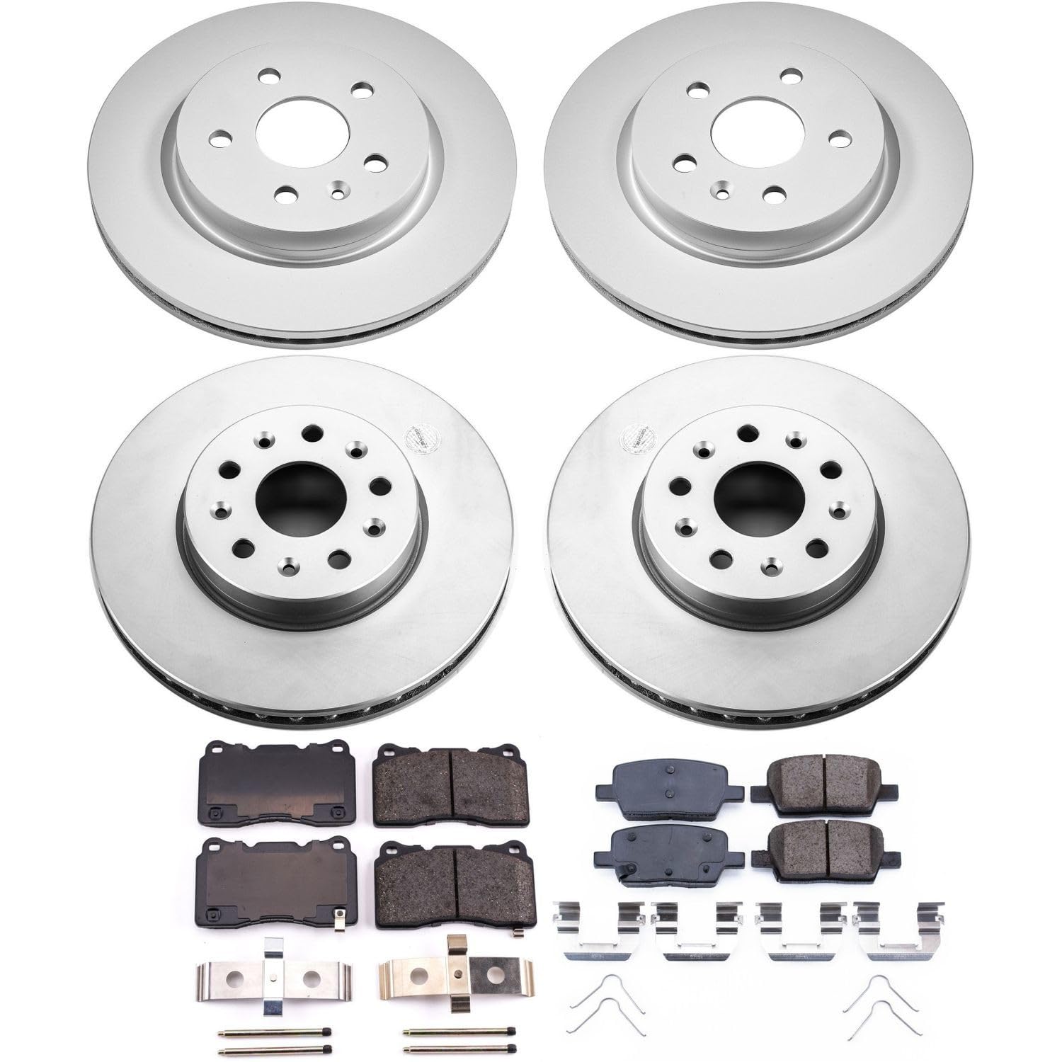 Power Stop CRK7293 Brake Rotor and Ceramic Brake Pads Coated - Front & Rear For Chevrolet Camaro 2016-2021 [Model Specific]