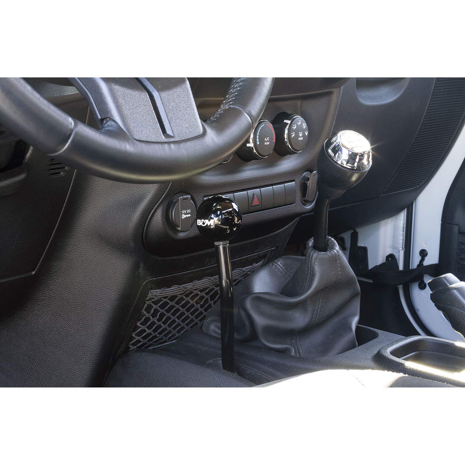 Extended Transfer Case Handle, B&M Racing 07-18 Wrangler, Black