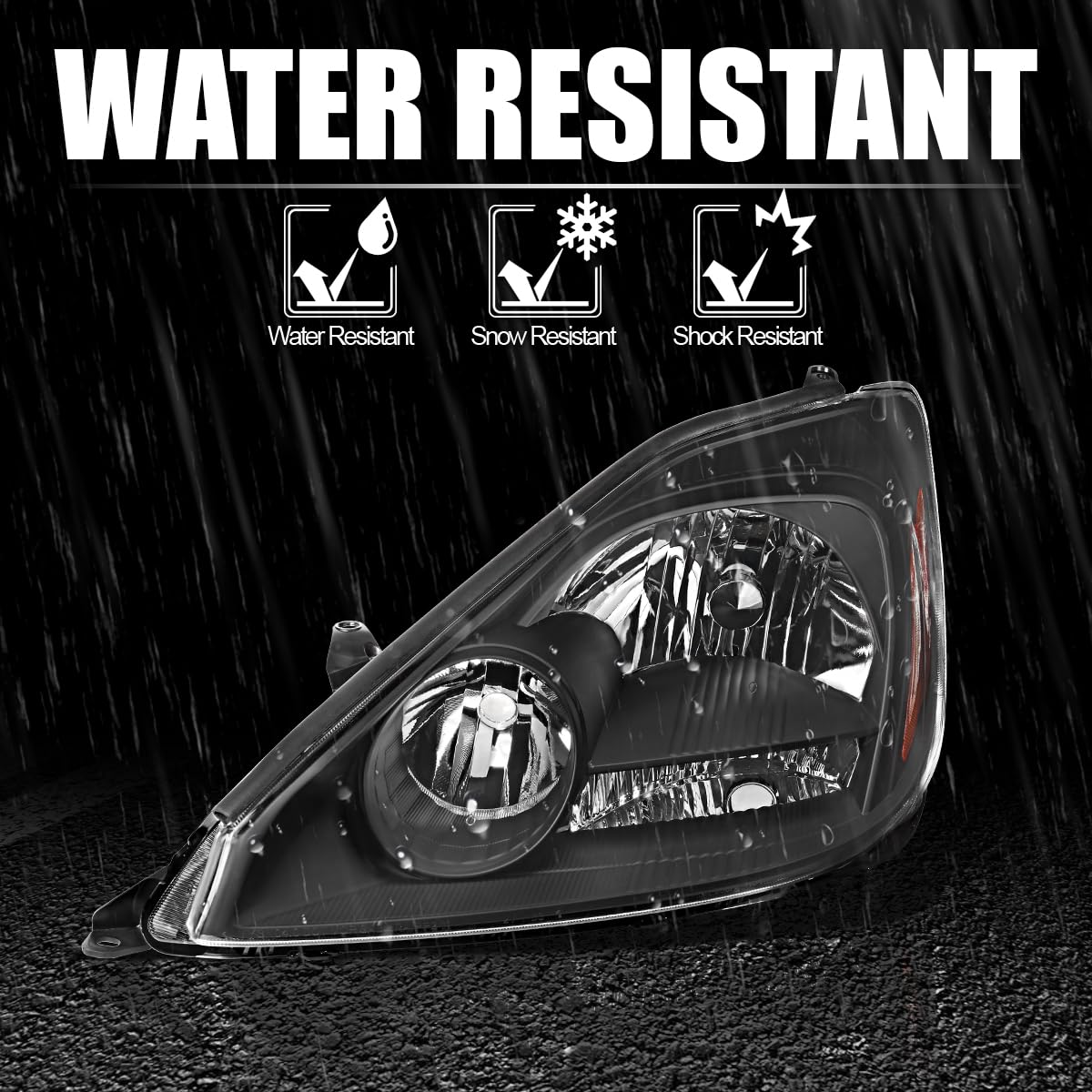 Black Headlights SPEC-D TUNING Compatible with 2004-2005 Toyota Sienna, Left + Right Pair Headlamp Assembly