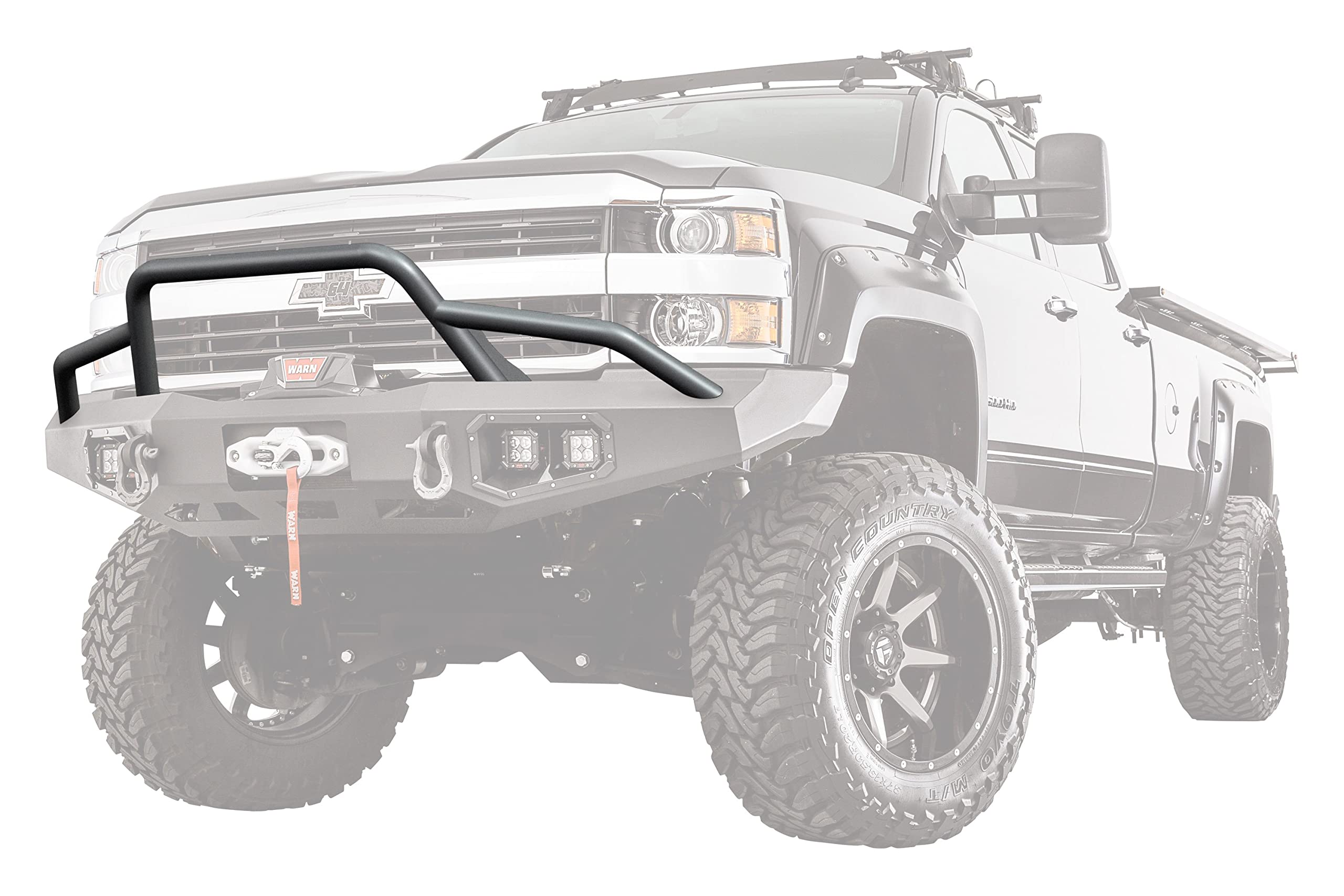 Ascent WARN 100473 Baja Grille Guard Tube Bar, Fits: Chevy Silverado HD 2500, 3500 (2015-2018), Dodge Ram 2500, 3500 (2011-2018)
