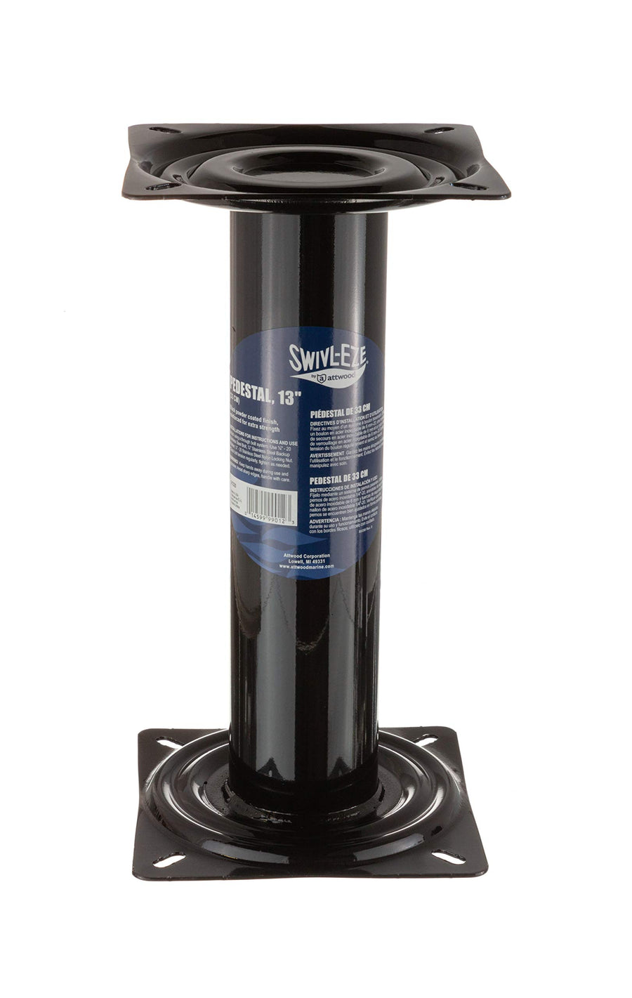 Swivl-Eze Boat Seat Pedestal 91320 with Black Powder-Coated Finish, 13-Inch