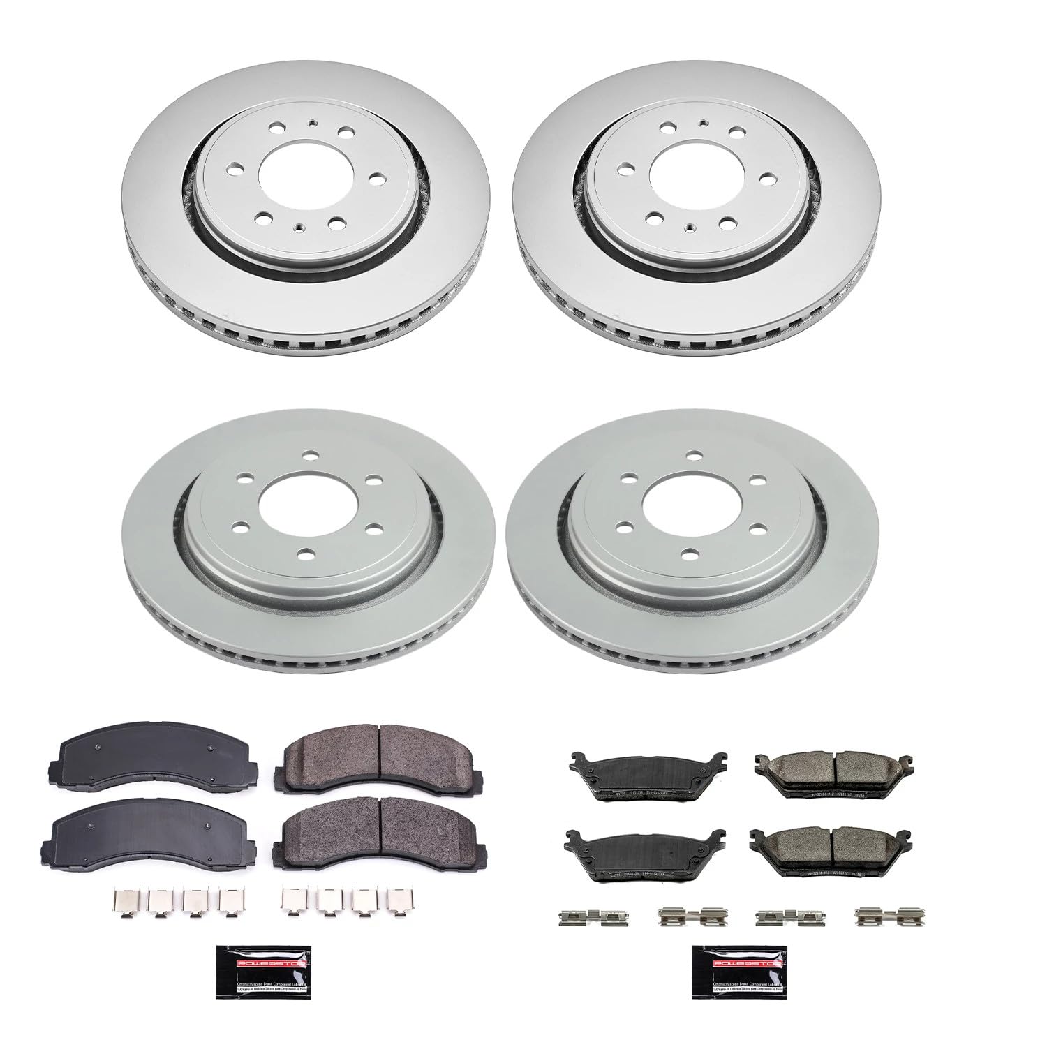 Power Stop Z17 Evolution CRK6803 Coated Brake Kit Front & Rear For Ford F-150 2015-2017 [Model Specific]