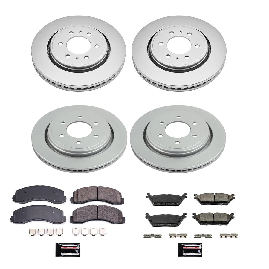 Power Stop Z17 Evolution CRK6803 Coated Brake Kit Front & Rear For Ford F-150 2015-2017 [Model Specific]