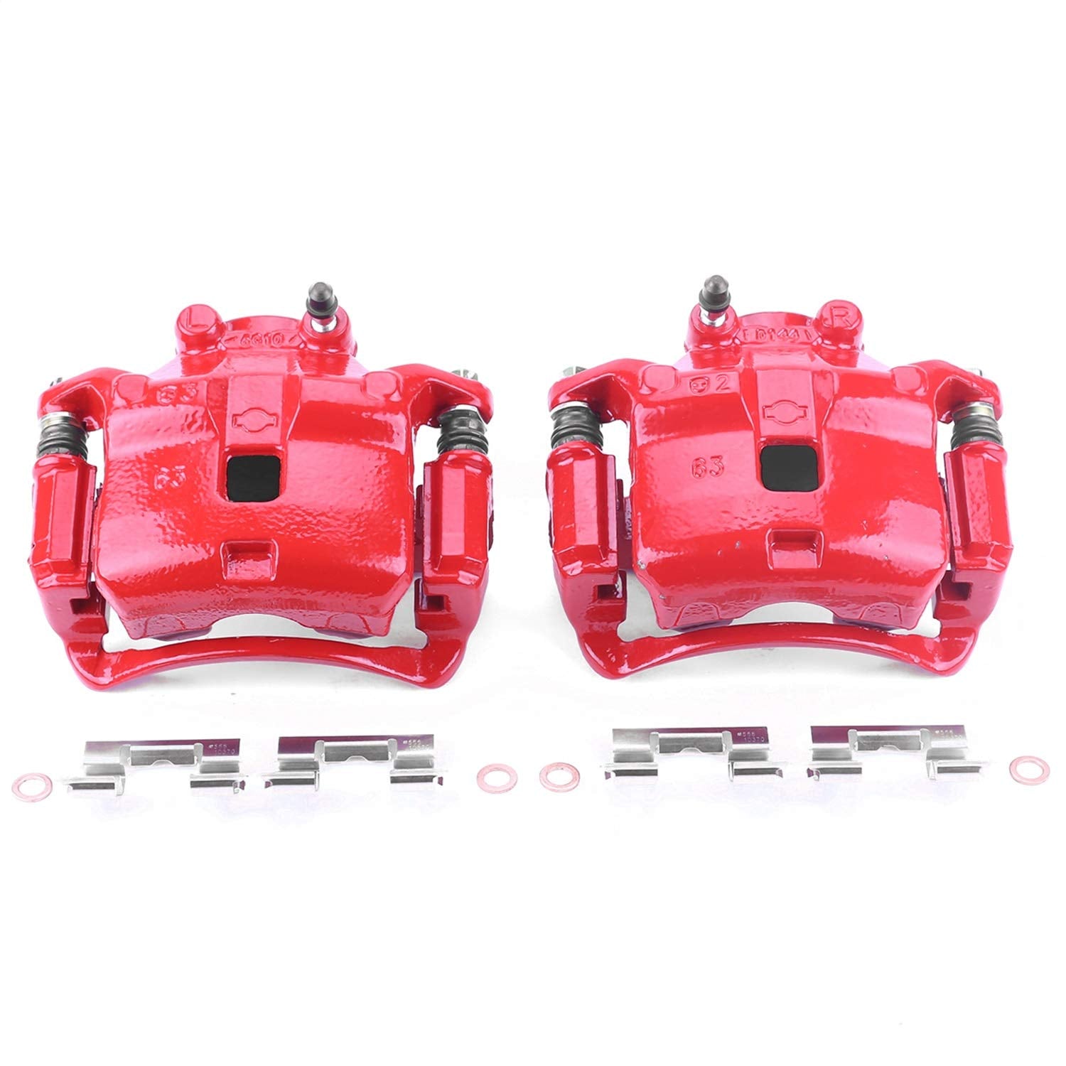 Power Stop S2618 Front Pair of High-Temp Red Powder Coated Calipers For Nissan Sentra 2000-2006 [Model Specific]
