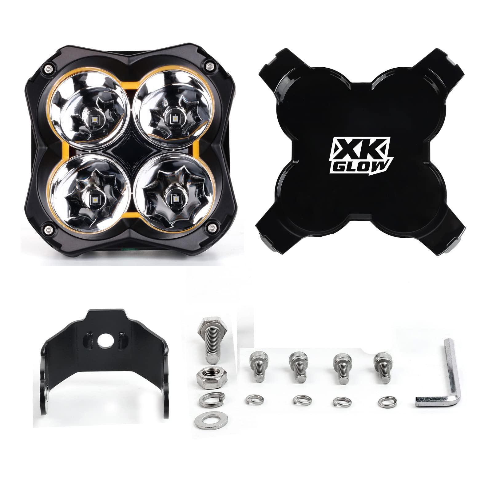 XKGLOW 2pc XK067005-KIT 5in Spot Beam Offroad Cube Light