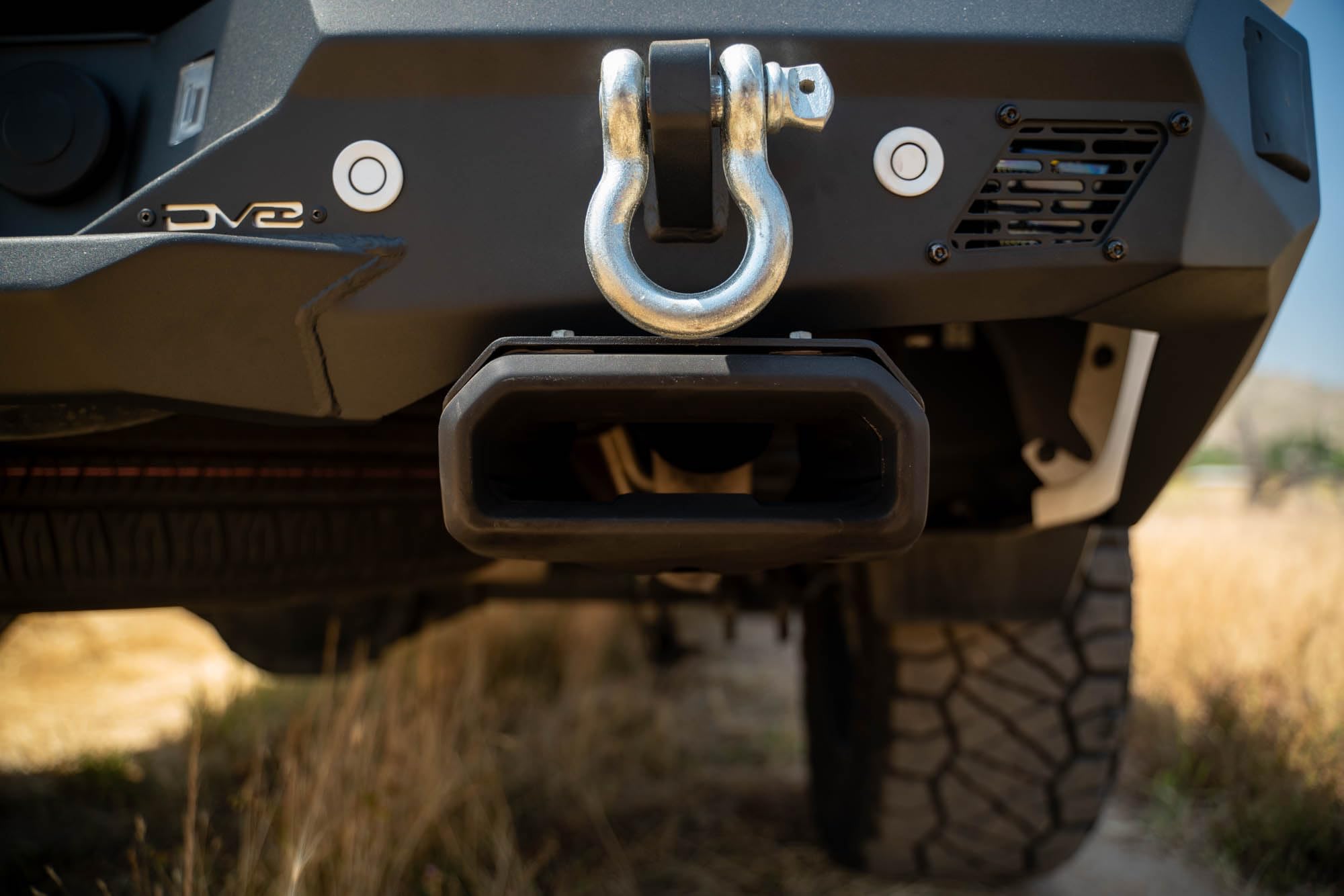 DV8 Offroad Rear Bumper Spec Series Compatible with 2019-2024 GMC Sierra & Chevy Silverado 1500 | Two 3-inch Pod Light Mounts | Integrated D-Ring Mounts | Fully Bolt-On Installation
