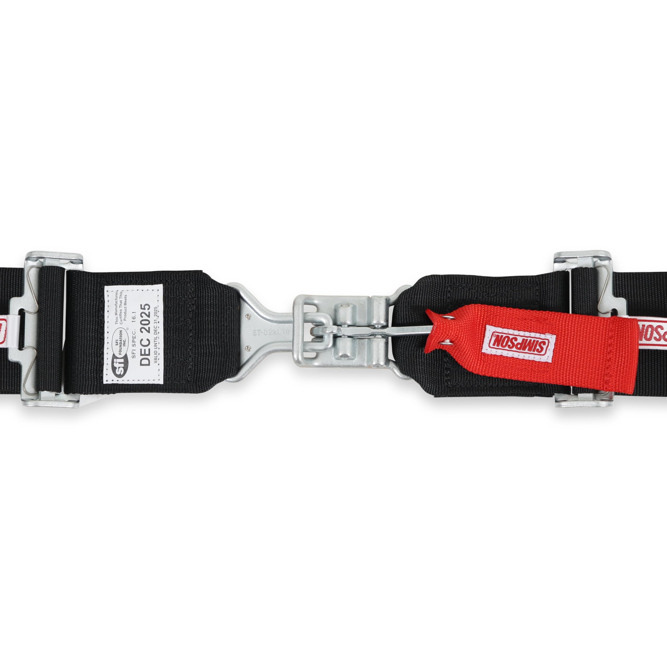 Harness Simpson Racing 29064BKH - Latch & Link - 5 Point - SFI 16.1 - Pull Down - Wrap Around - Roll Bar Mnt - 55 inch L - Black - Each