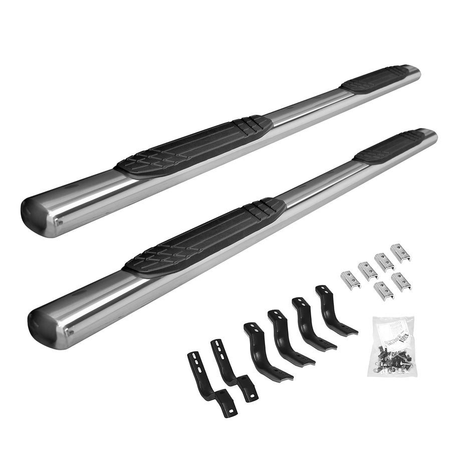 4" Go Rhino OE Xtreme Sidesteps & Brackets | Stainless Steel, Polished | 684439980PS | Fits 2015-2018 Ram 1500 Quad Cab Pickup; 2019-2023 Ram 1500 Classic Quad Cab Pickup