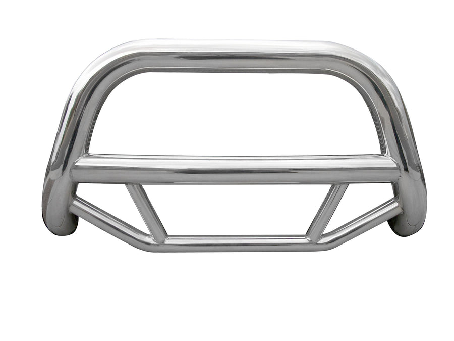 Max Bull Bar Black Horse Incl. Pair of 5.3" Dia.LED Lights w/Red Trim Rings No Skid Plate Stainless Steel Compatible with 2014-2018 Subaru Forester-MBS-SUS0102-PLFR