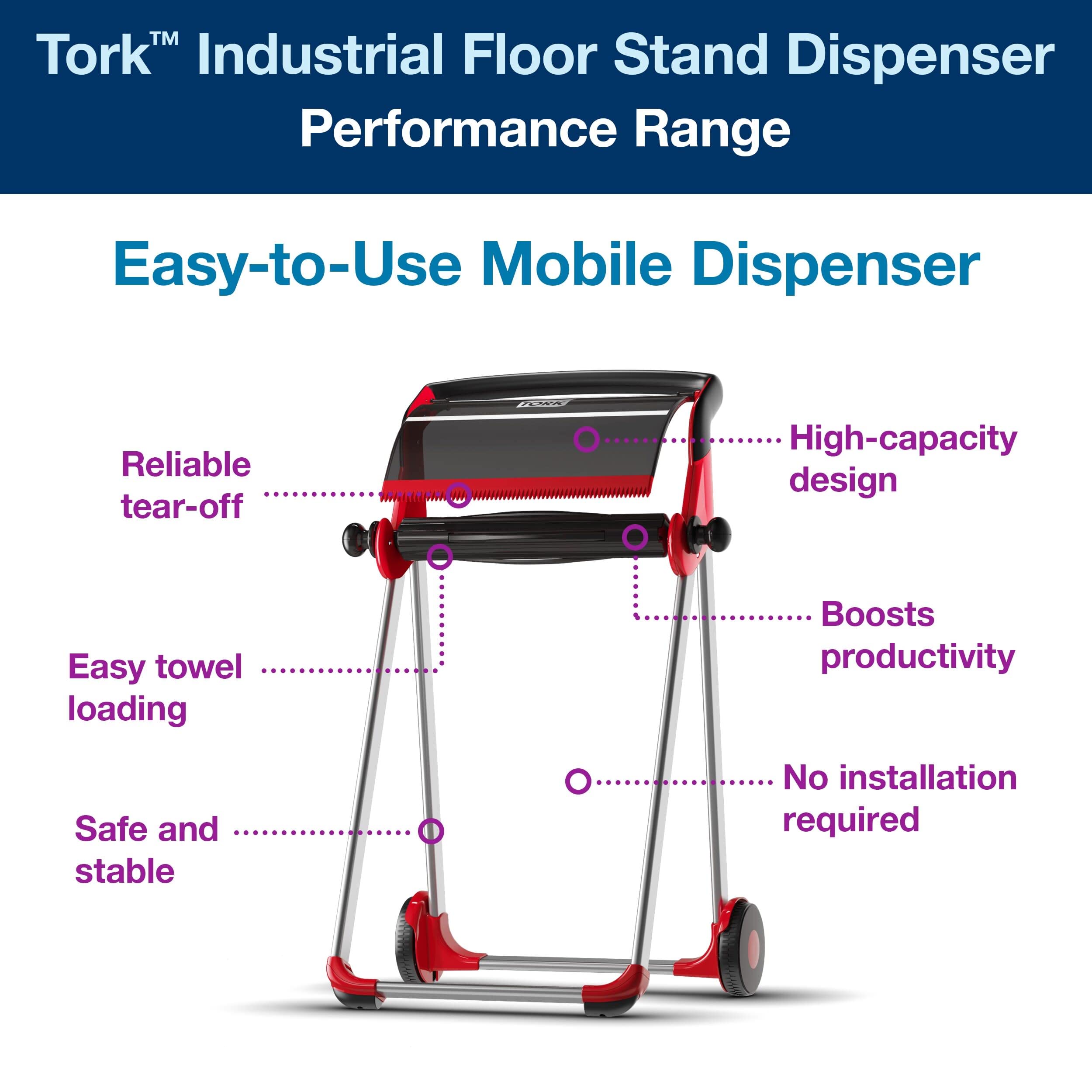 Tork Floor Stand Industrial Paper Towel Roll Dispenser Red W1, Mobile, 6520281