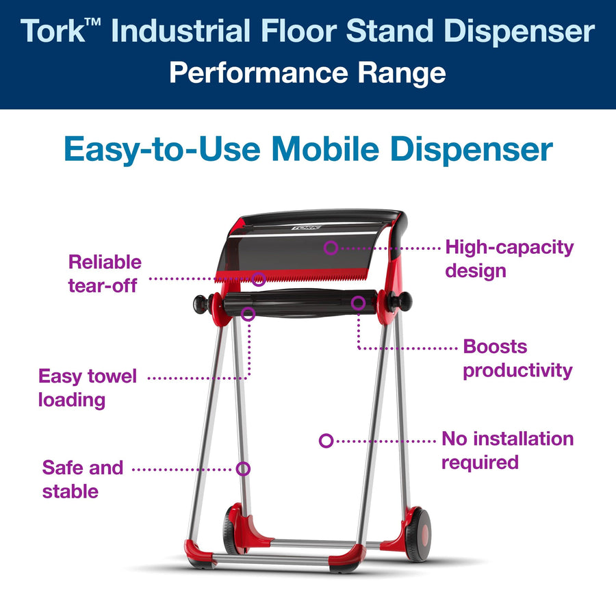 Tork Floor Stand Industrial Paper Towel Roll Dispenser Red W1, Mobile, 6520281