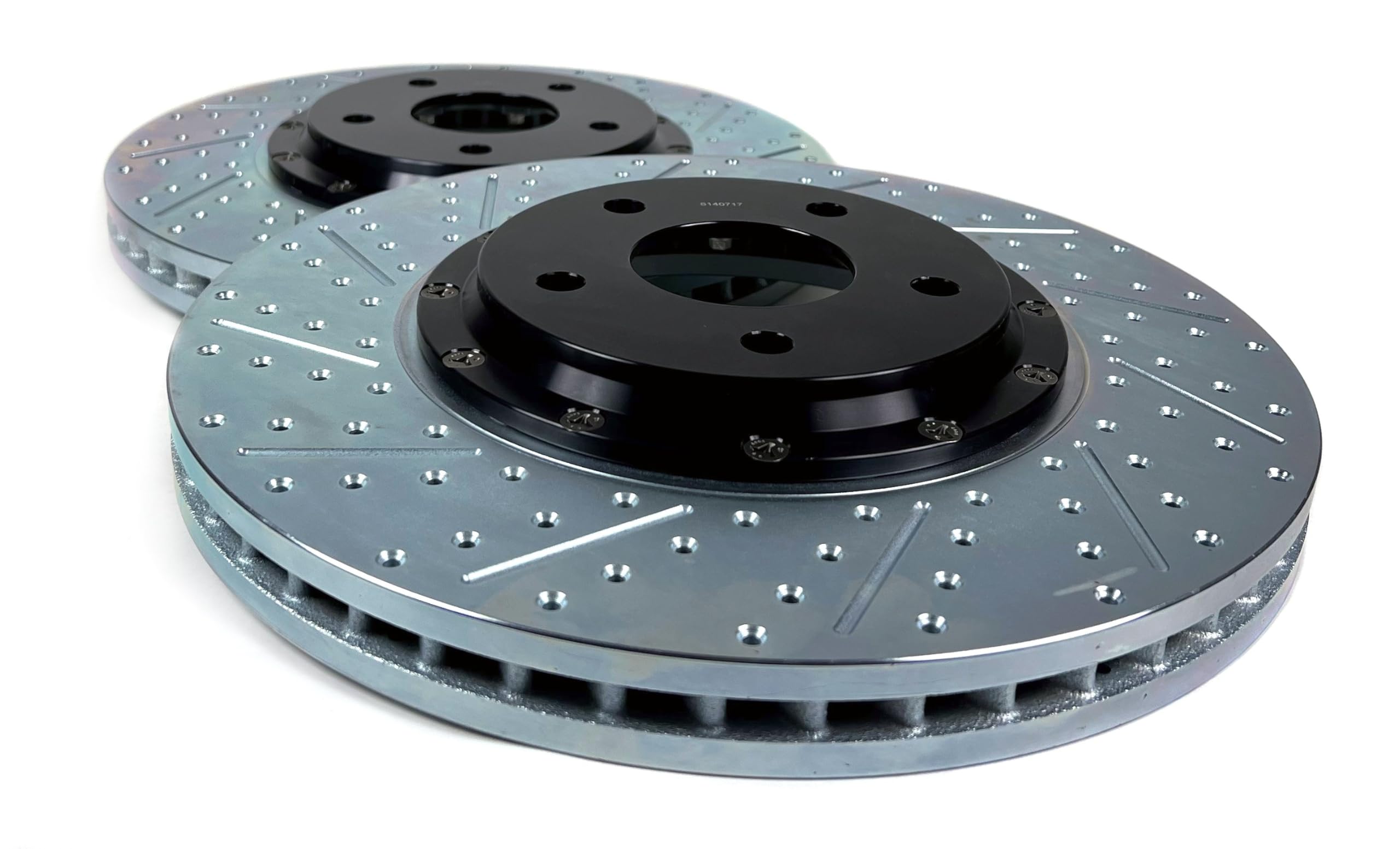 Baer Brakes EradiSpeed+ 2301064 Front 2-piece Brake Rotors Slotted Drilled Zinc Plated