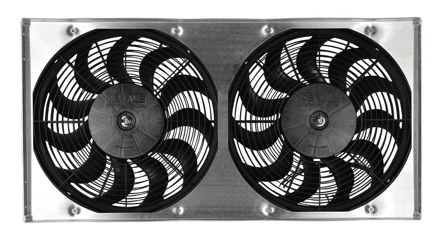 Dual RAD Fan/Aluminum Shroud Assembly Derale 16843