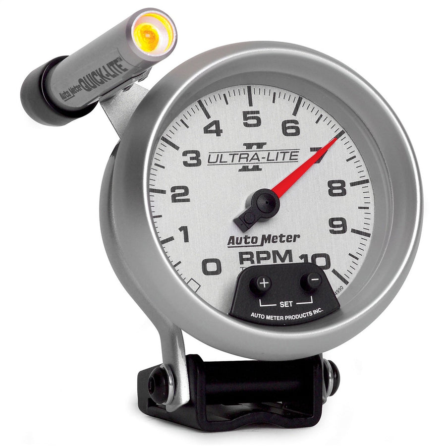 Auto Meter Ultra-Lite II 3-3/8" 10000 RPM Pedestal Mount Mini-Monster Tachometer 4990
