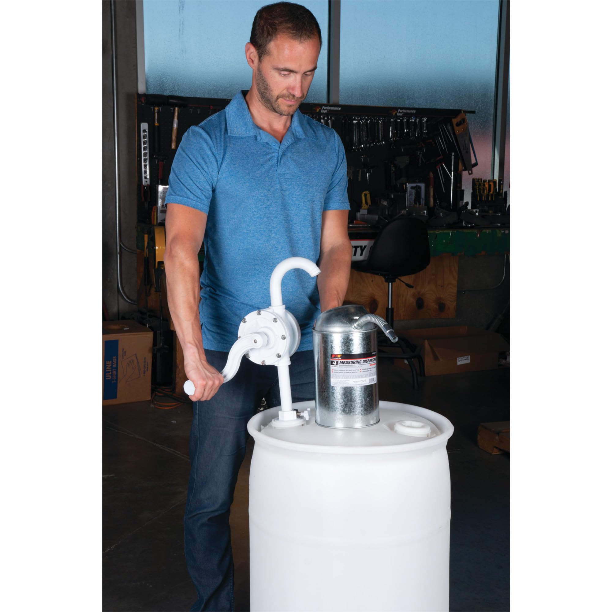 W54285 Performance Tool DEF (Diesel Exhaust Fluid) Rotary Barrel Pump for 55 Gallon Drums