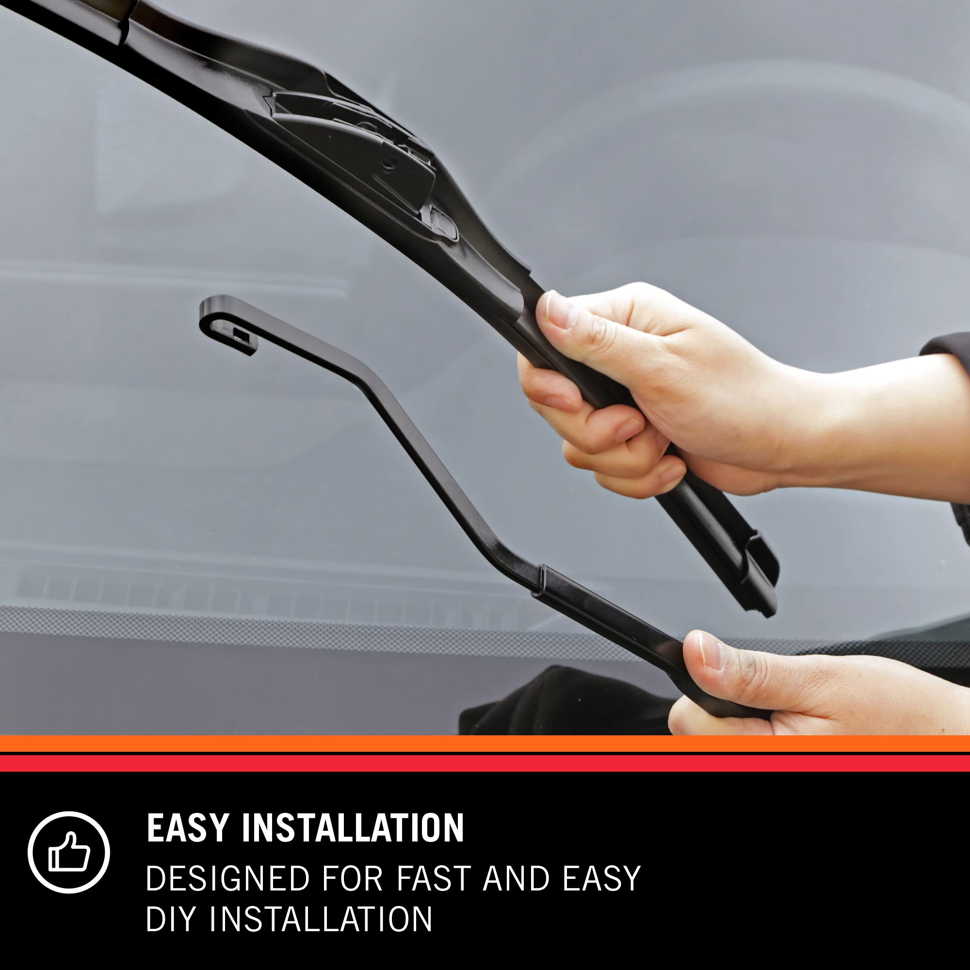Windshield Wipers K&N EDGE: All Weather Performance, Superior Wiper Blades to Windshield Contact, Streak-Free Wipe Technology: 24 Inch + 16 Inch Wiper Blades (Pack of 2)
