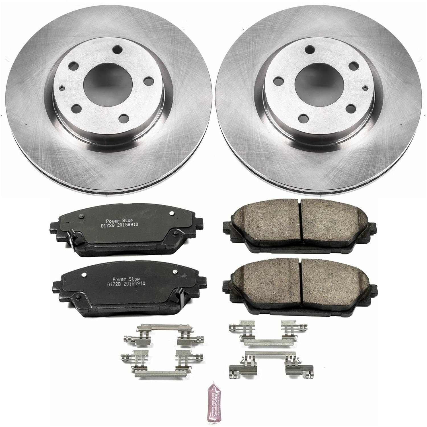 Power Stop KOE6971 Front Replacement Brake Kit-OE Brake Rotors & Ceramic Brake Pads For Mazda 3 2014-2018, Mazda CX-3 2016-2021 [Model Specific]