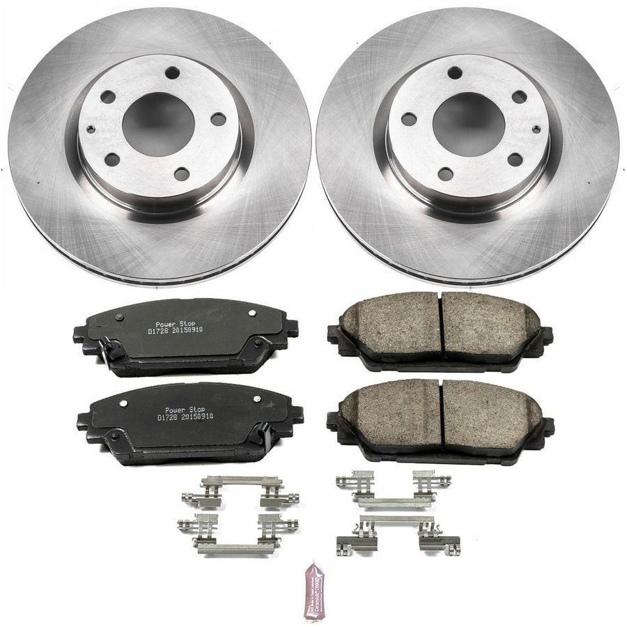 Power Stop KOE6971 Front Replacement Brake Kit-OE Brake Rotors & Ceramic Brake Pads For Mazda 3 2014-2018, Mazda CX-3 2016-2021 [Model Specific]
