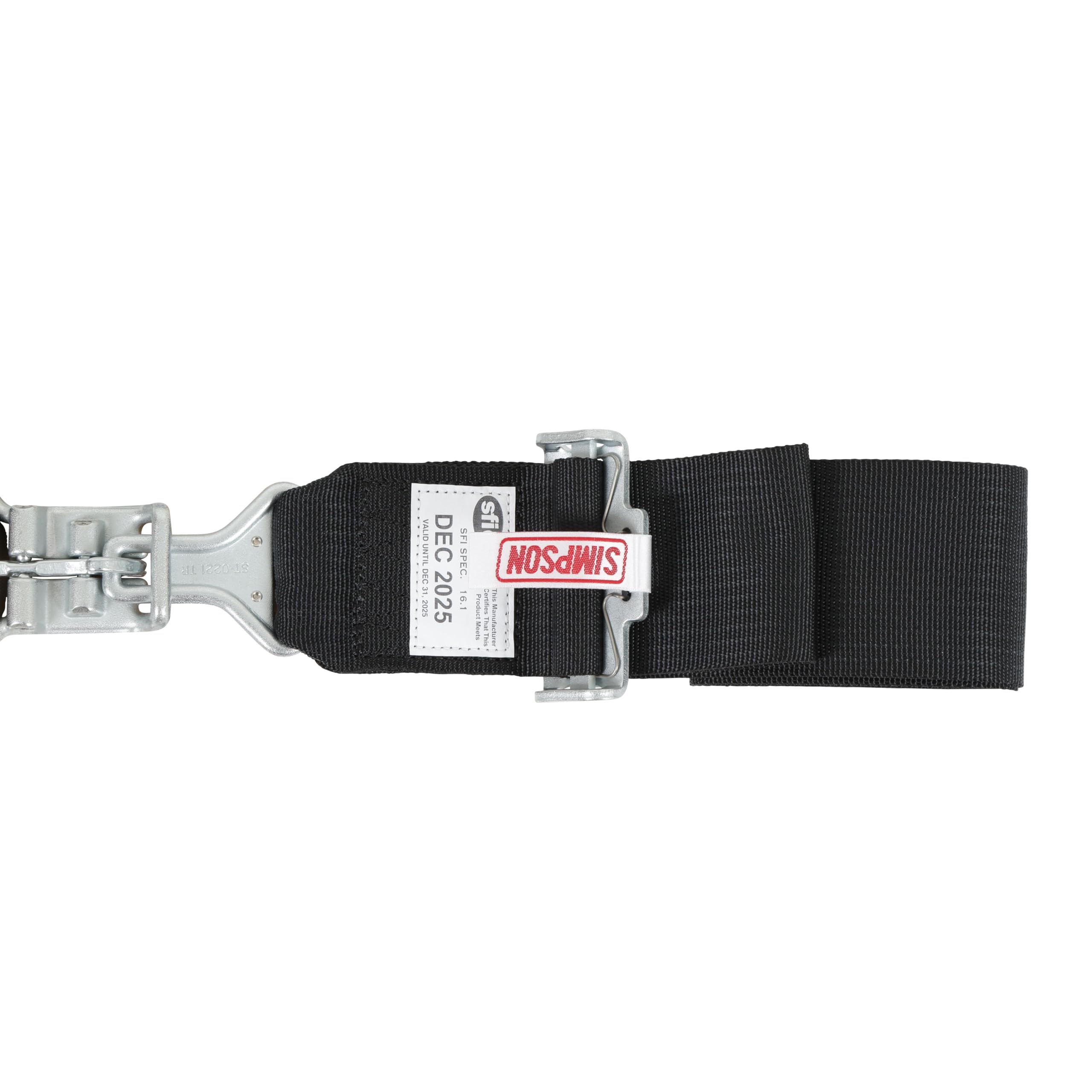 SIMPSON 29063BKH Safety Harness - 5 Point - Latch and Link - SFI 16.1 - Pull Down Adjust - Bolt-in - Individual Harness - Black - Kit