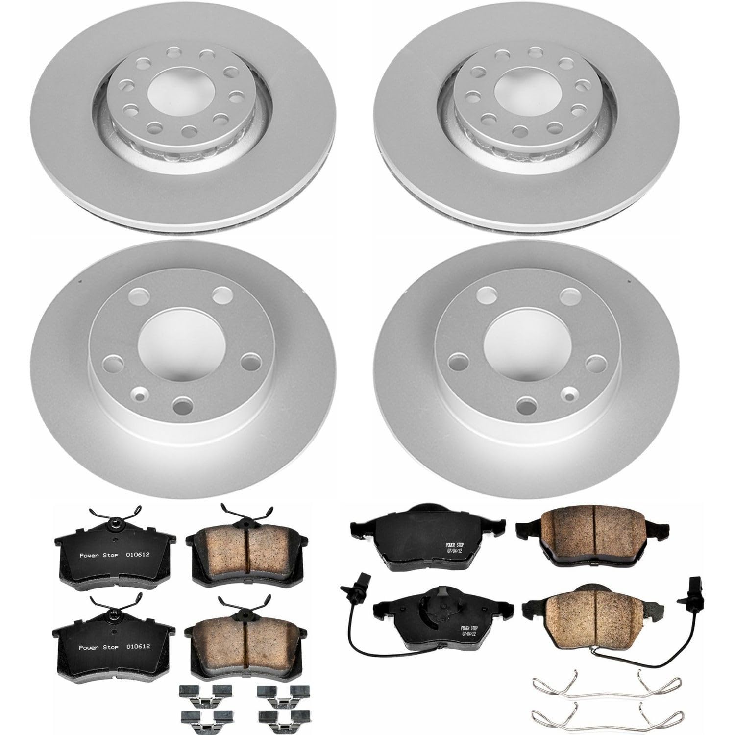 Power Stop Z23 CRK7919 Front and Rear Evolution Geomet Coated Brake Kit For Audi A4 Quattro 2004-2005 [Model Specific]
