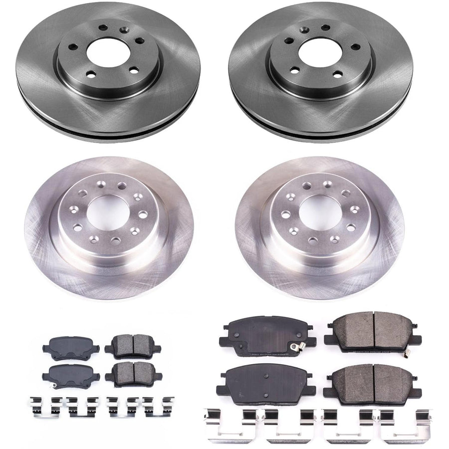 Power Stop KOE7566 Front and Rear Autospecialty Replacement Brake Kit-OE Brake Rotors & Ceramic Brake Pads For Buick LaCrosse, Buick Regal Sportb, Chevrolet Malibu, GMC Terrain [Model Specific]