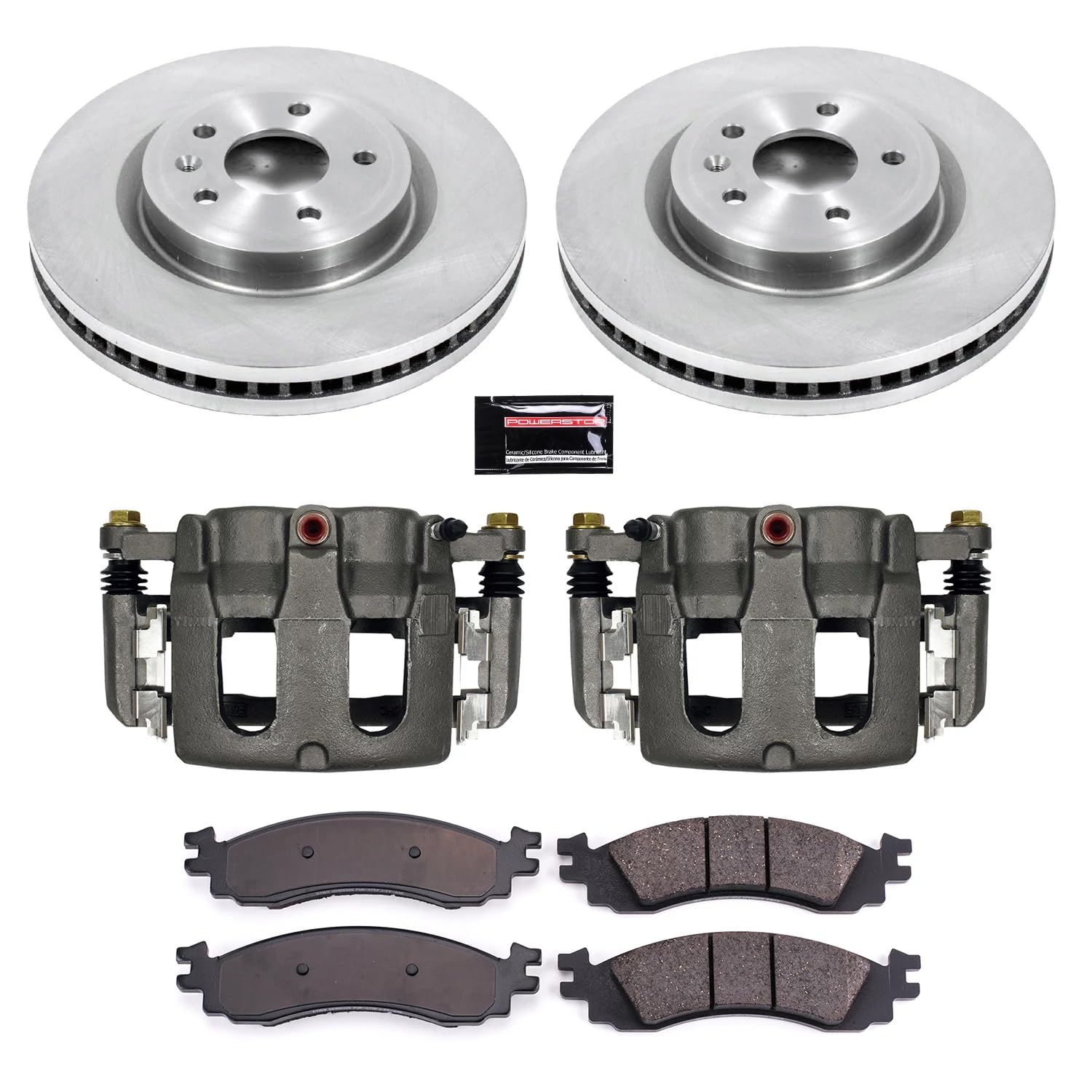 Power Stop KCOE5581 Replacement Front Stock Brake Kit (with Calipers) For Ford Taurus 2011-2012 [Model Specific]