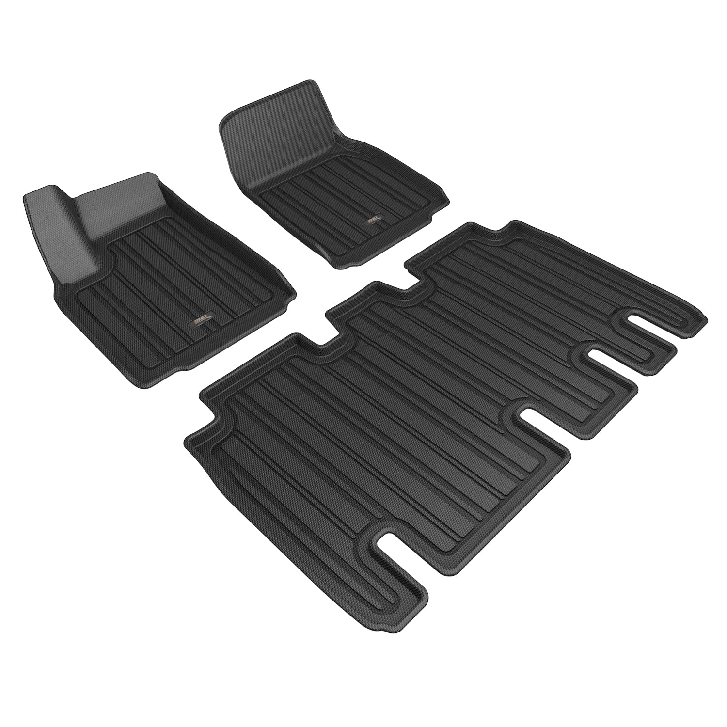 3D MAXpider Elitect Custom Fit Floor Mat (Black) Compatible with Tesla Model X 5-Seat 2022-2025 - Full Set