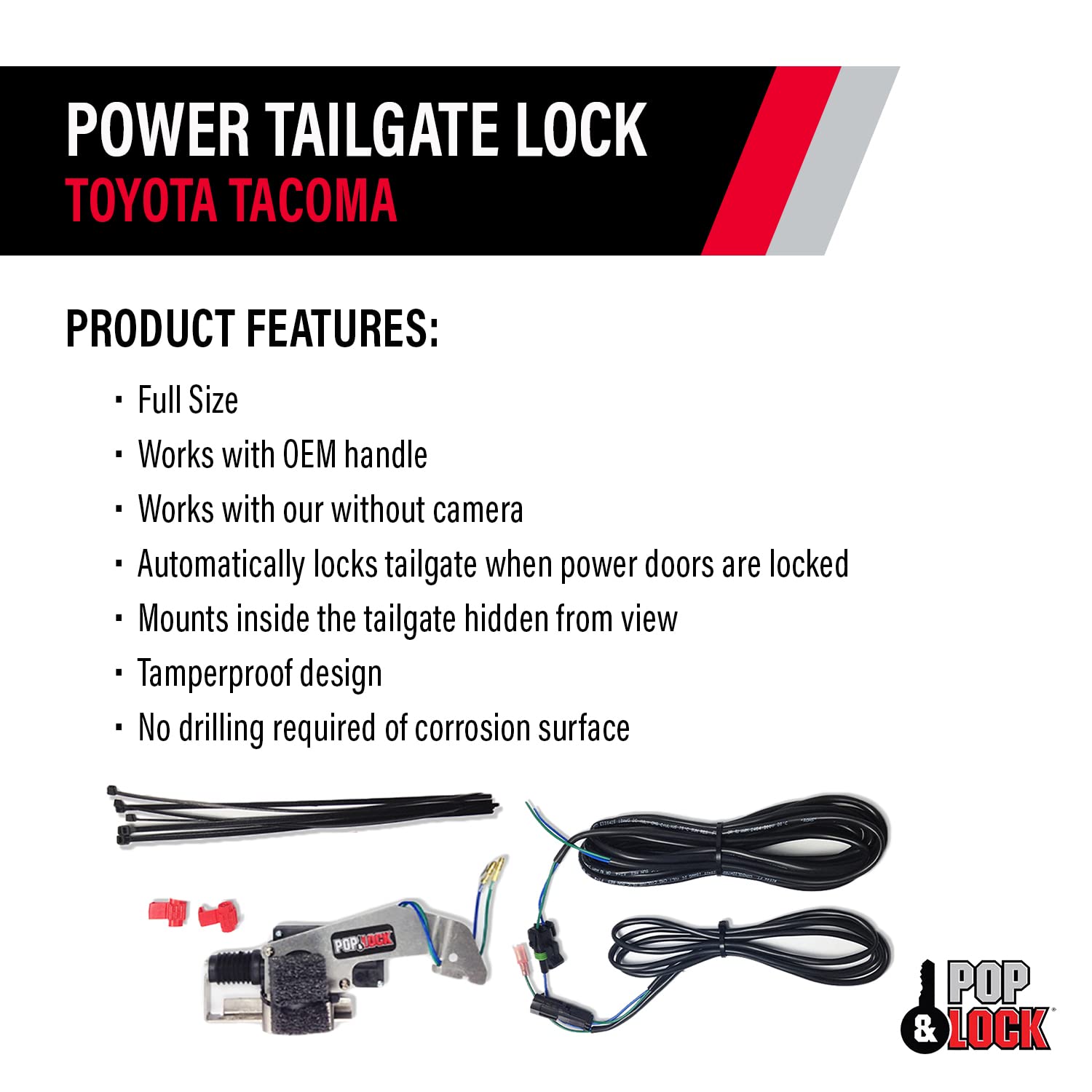 Power Tailgate Lock – Pop & Lock for Toyota Tacoma, Fits Models 2005 to 2015 (PL8521)