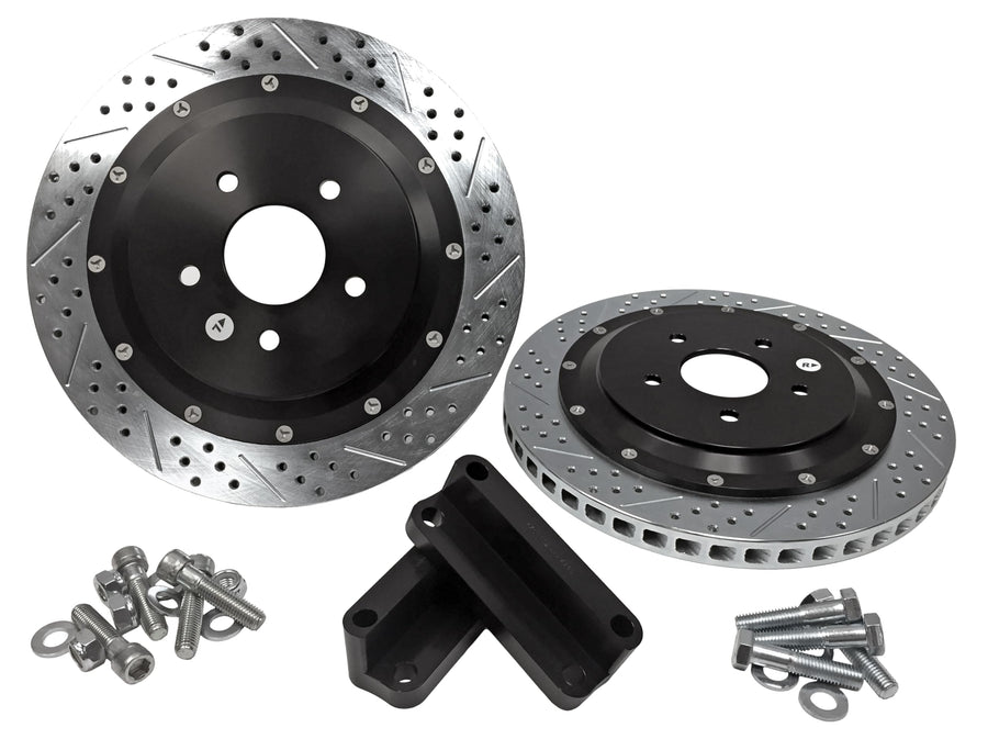 Rear Baer Brakes 2302021 EradiSpeed+ Slotted Drilled Zinc Plated 2-piece Brake Rotors