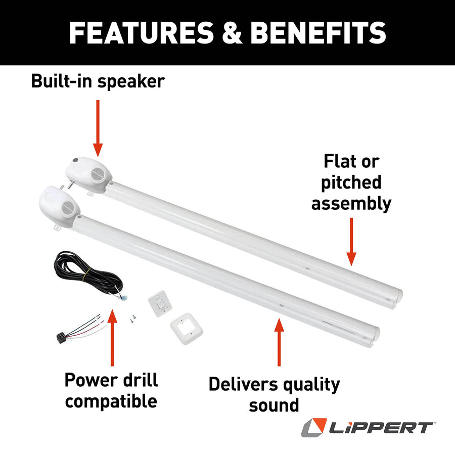 Speaker Head Power Hardware Kit Solera® for Flat Awnings (69" Arms) White