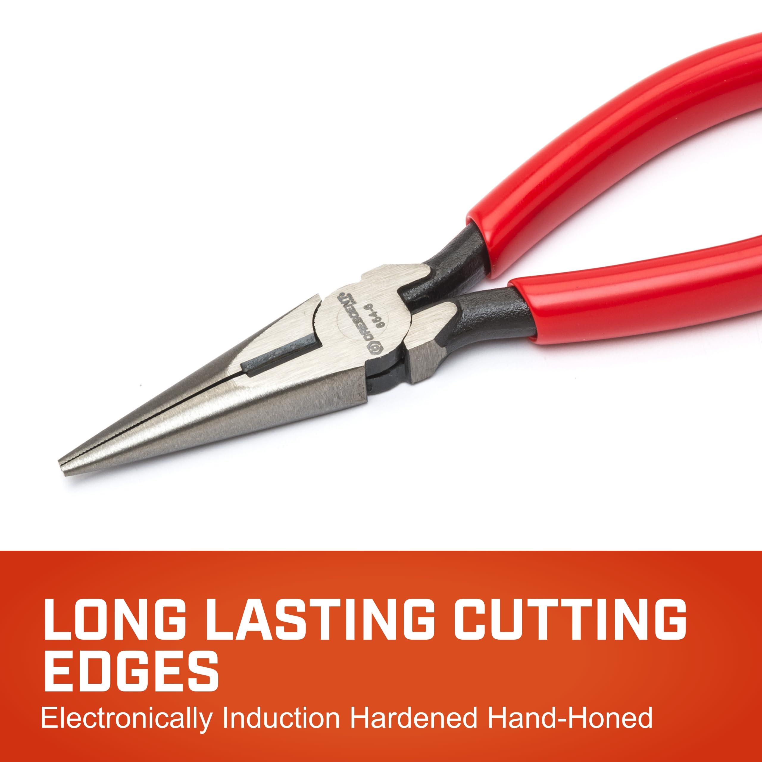Crescent 6" Long Chain Nose Pliers Solid Joint Side Cutting - Grip Pliers with Side Cutter - Premium Wire Cutter - 6" - 6546CVSMLN