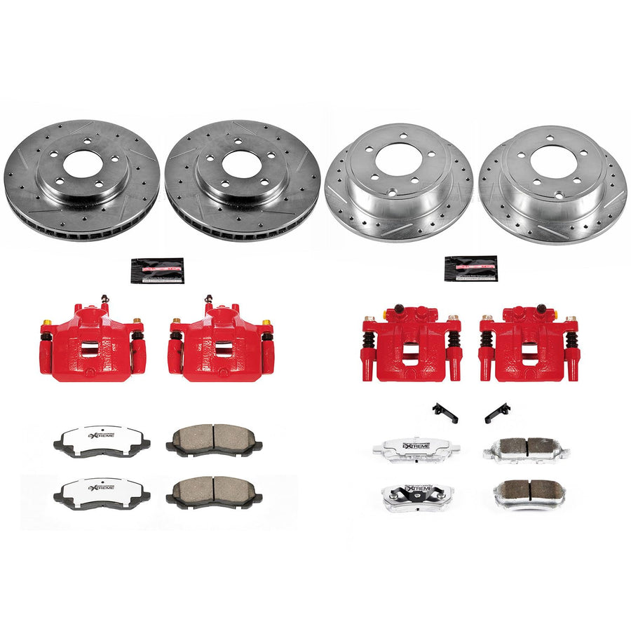 Power Stop Z26 KC4017A-26 Front & Rear Street Warrior Brake Kit Mitsubishi For Mitsubishi Lancer 2008-2017 [Vehicle Specific]