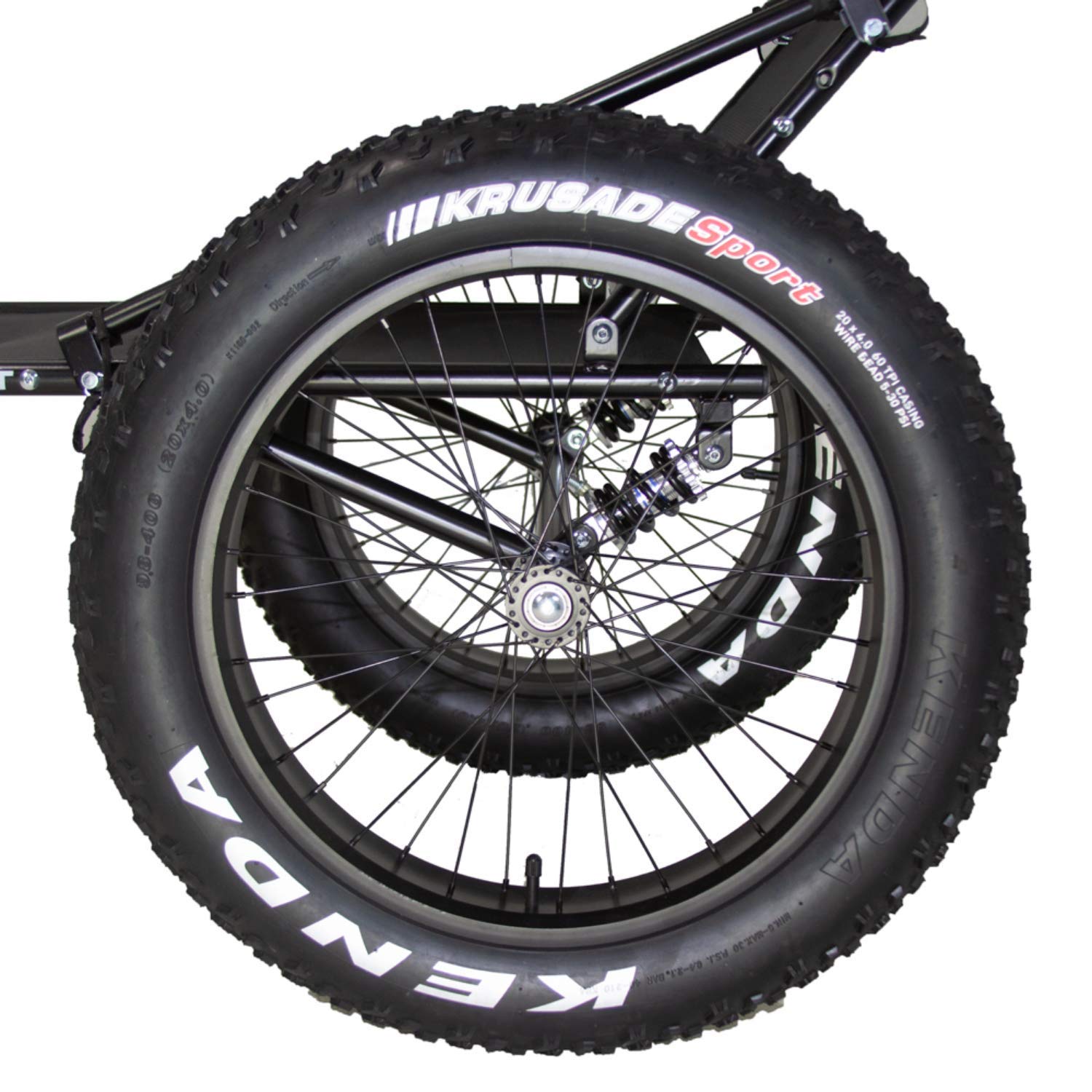 QuietKat Game Cart Two Wheel, FatTire Off Road Cargo Trailer for Extra Storage While Hunting, Fishing, Exploring Backcountry, Three-Way Adjustable Rack Angle (20" x 4" Wheels/Tires), Black