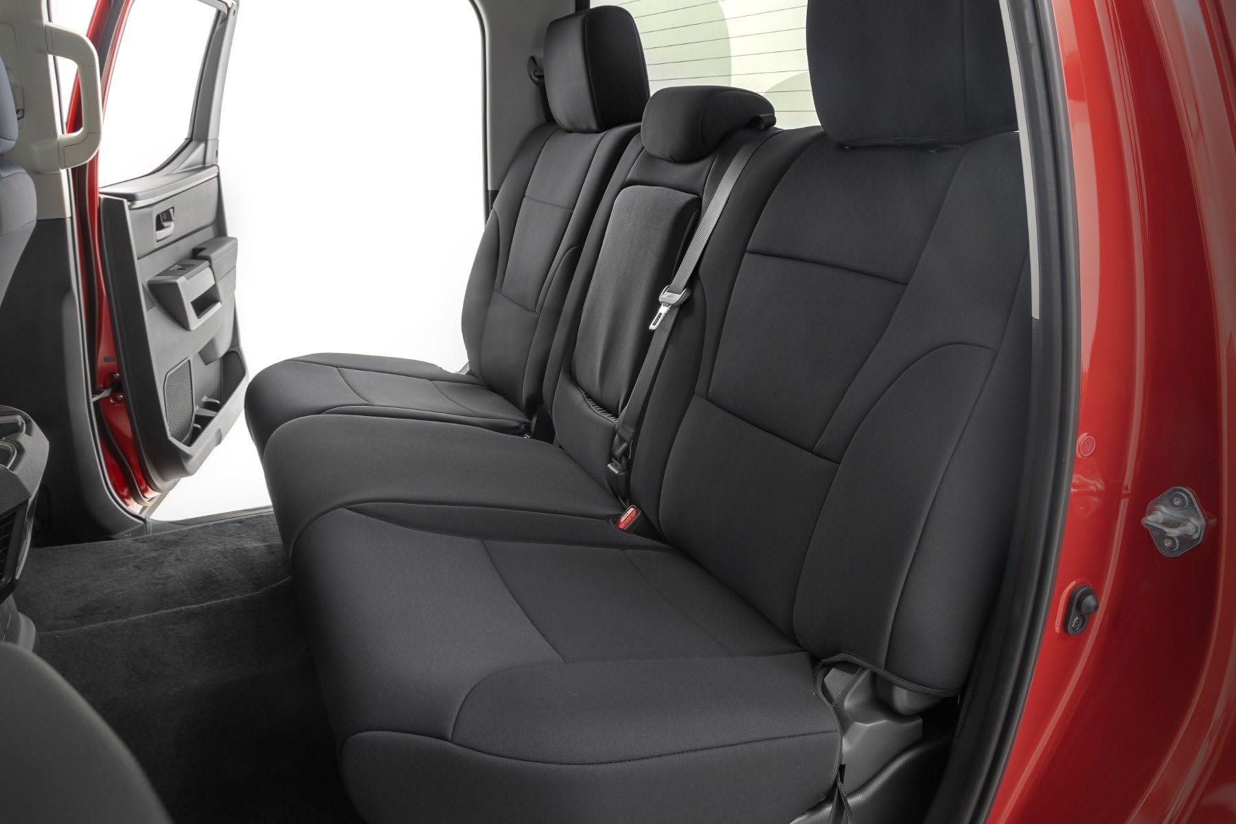 Rough Country Seat Covers Neoprene for Toyota Tundra Crew Max (2022-2025) w/Rear Cup Holder - Waterproof & UV Resistant, Foam Padded, Front & Rear Seat Cover Set