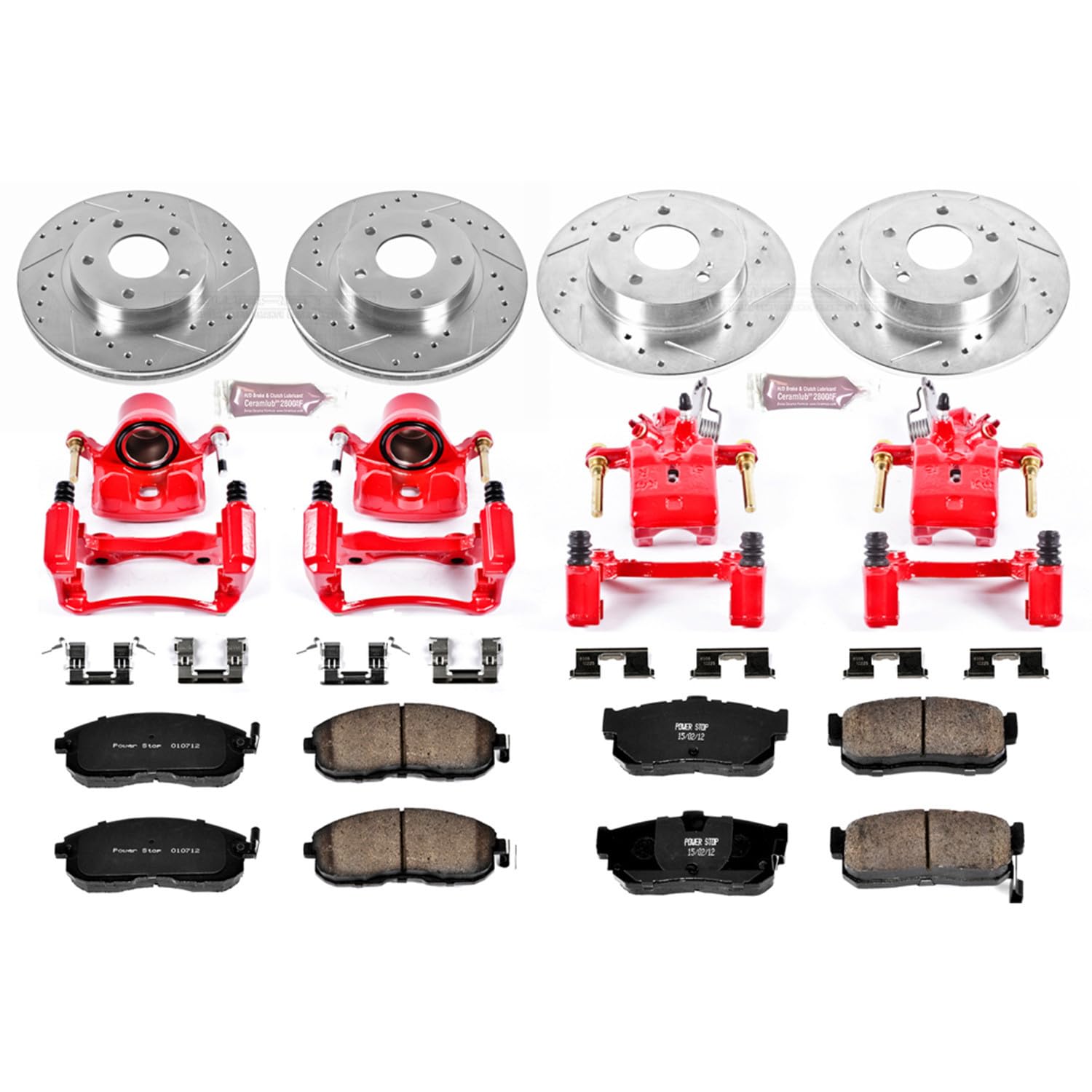 Power Stop 1-Click Performance Brake Kit with Caliper For Nissan Maxima KC2704 2000-2001 [Vehicle Specific]