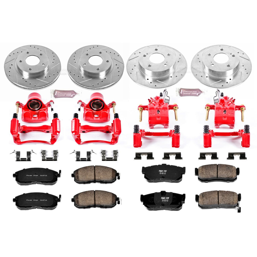Power Stop 1-Click Performance Brake Kit with Caliper For Nissan Maxima KC2704 2000-2001 [Vehicle Specific]