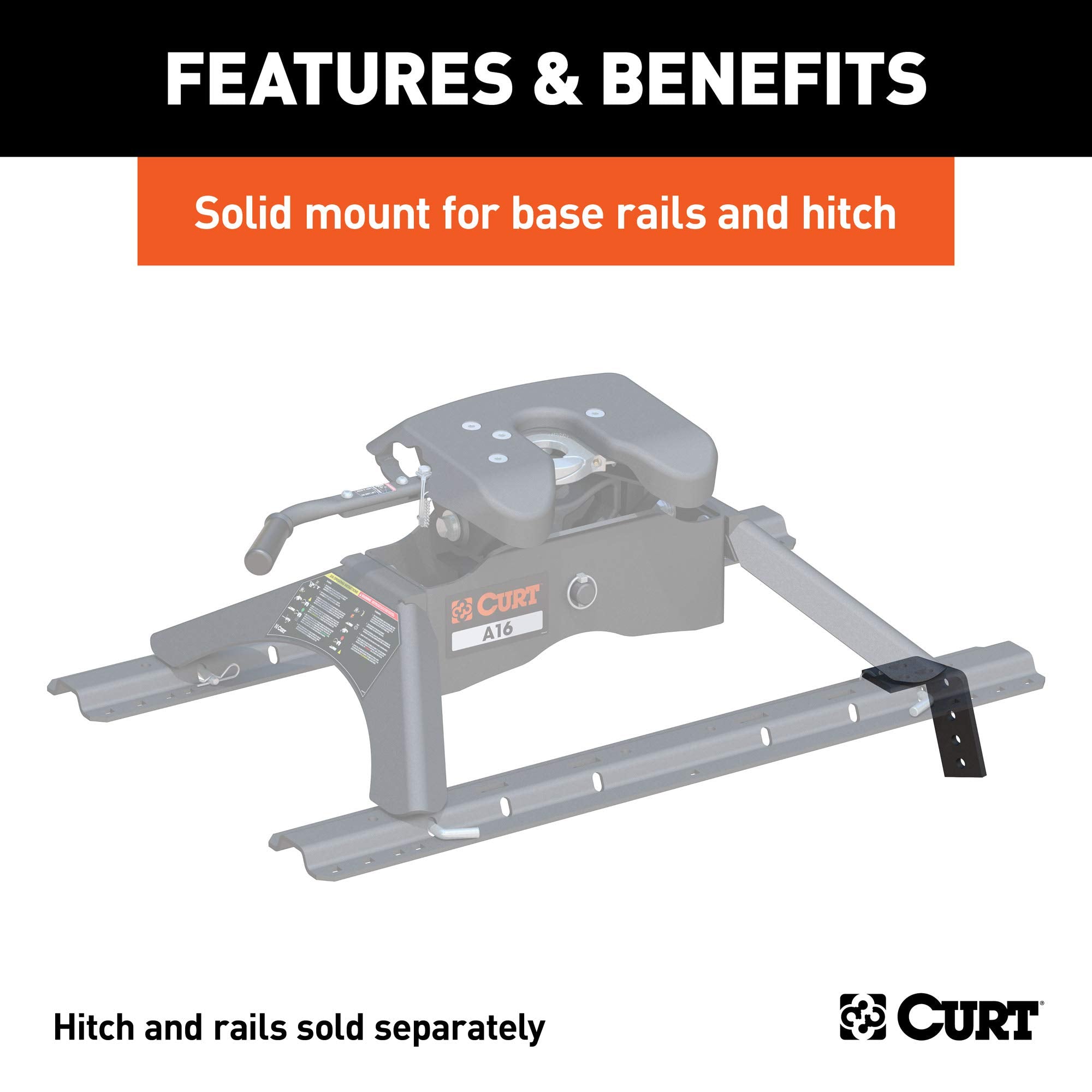 CURT 5th Wheel Installation Brackets 16303, Fits Select Dodge Ram 1500, Additional Brackets Required