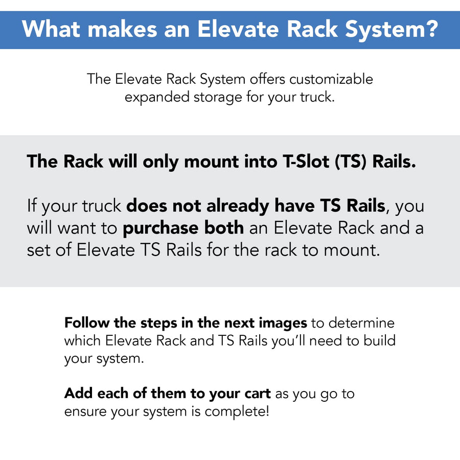 TruXedo RealTruck Elevate TS Rails | 1118359 | Fits 6'4" to 7' Beds - Standard Short Beds (72" Rail Length) | RAILS & Cleats Only
