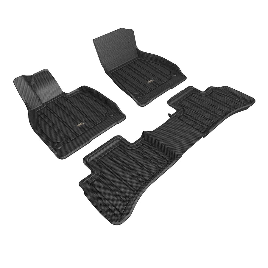 3D MAXpider Elitect Custom Fit Floor Mat (Black) Compatible with Mercedes-Benz EqS Sedan 2022-2025 - Full Set