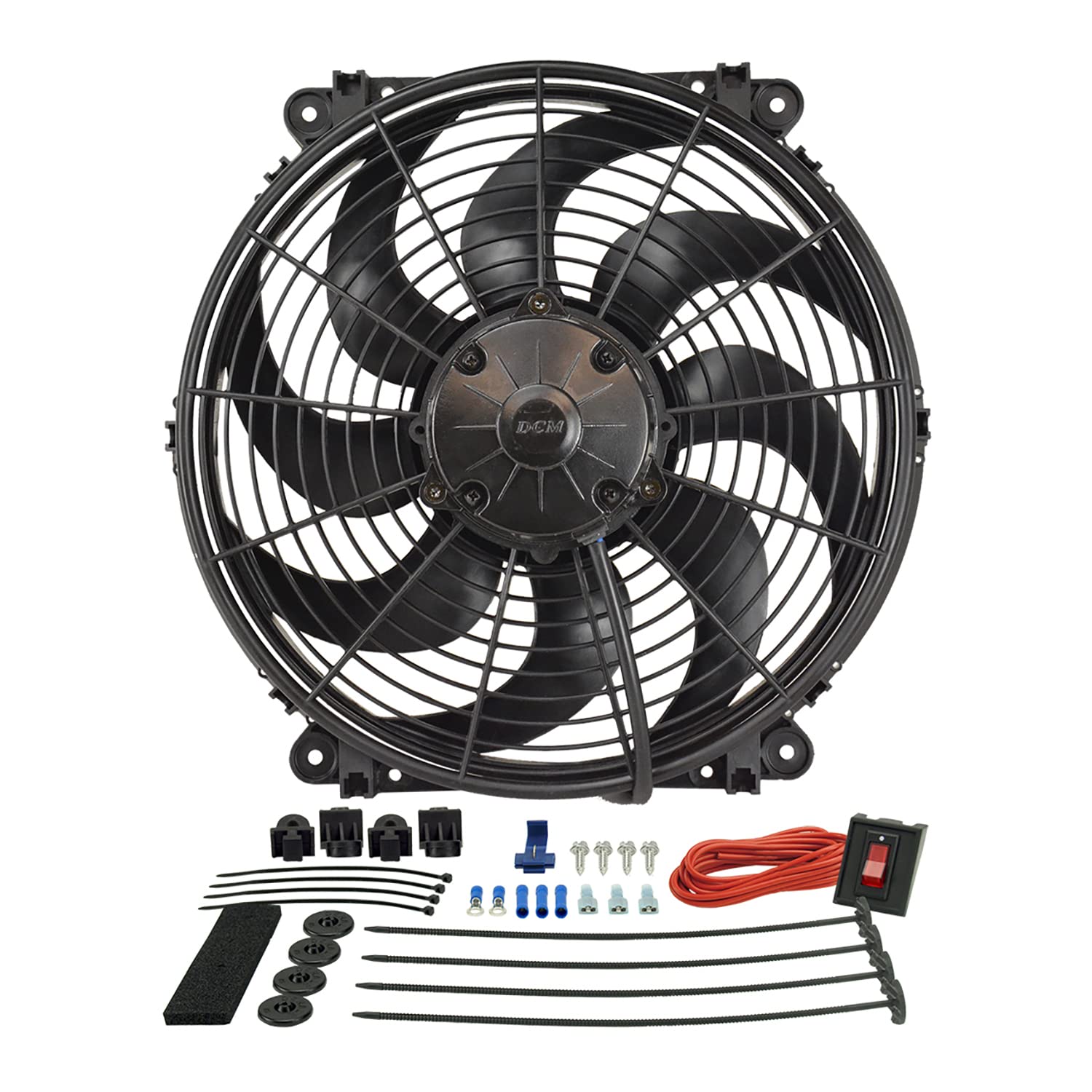 16514 Derale 14" Tornado Electric Fan Premium Kit , Black