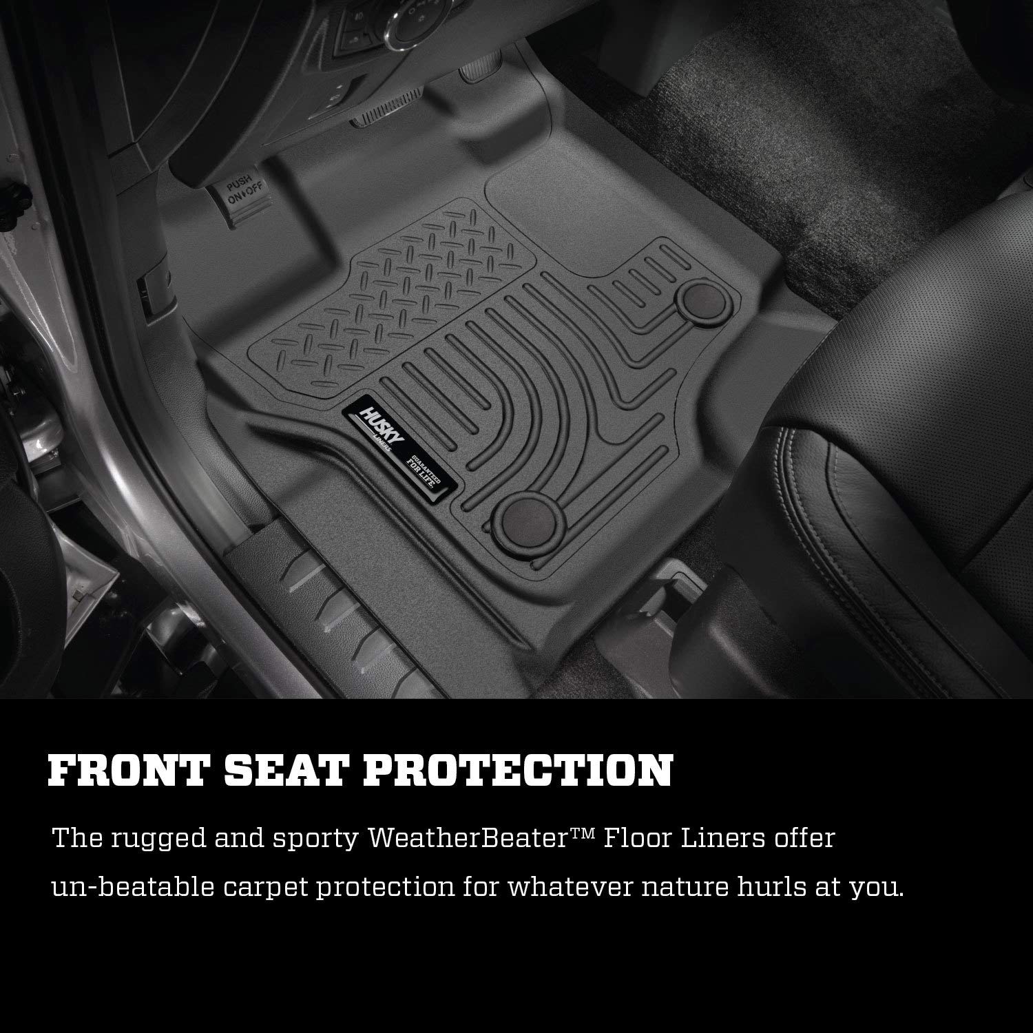 Weatherbeater Husky Liners | Fits 2012-2016 Ford F-250/F-350 Crew Cab w/DS Ft Rest & w/o Manual Shifter-Front & 2nd Row Liner (Footwell Coverage)-Grey, 3 pc. | 99712