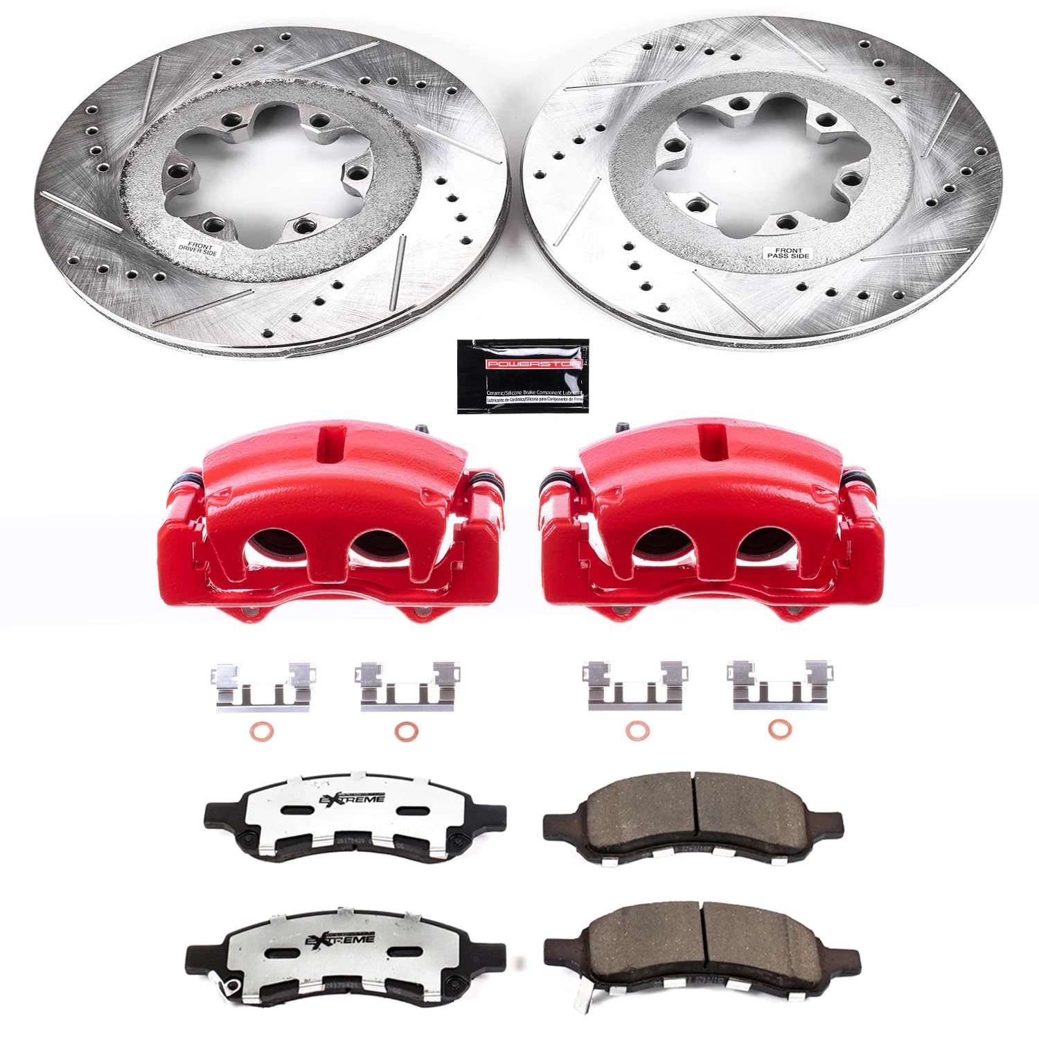 Power Stop Z36 KC5405-36 Truck & Tow Front Brake Kit-Brake Rotors, Brake Pads & Calipers For Chevrolet Colorado 2009-2012, GMC Canyon 2009-2012 [Model Specific]