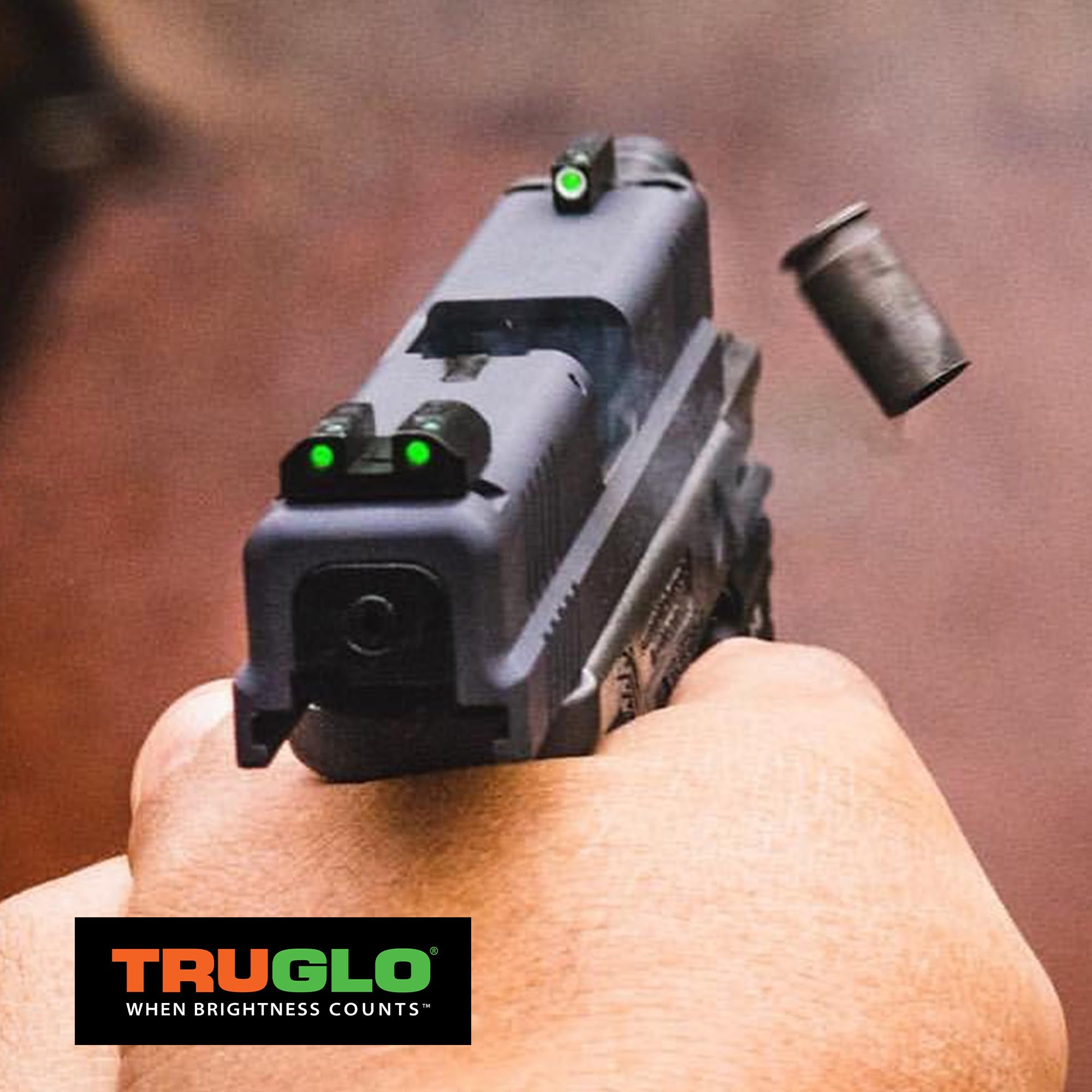 Tritium TruGlo Fiber Optic Handgun Laser Sight Accessories Set with Rear Colors, Fits Glock 17/17L, 19, 22, 23, 24 Models and More, Yellow Light